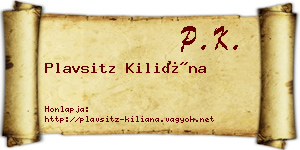 Plavsitz Kiliána névjegykártya